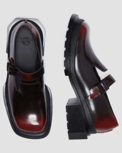 Maybole Leder Square Toe Mary Jane Schuhe in Schwarz