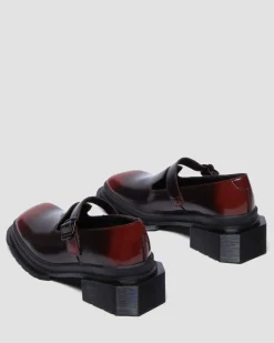 Maybole Leder Square Toe Mary Jane Schuhe in Schwarz