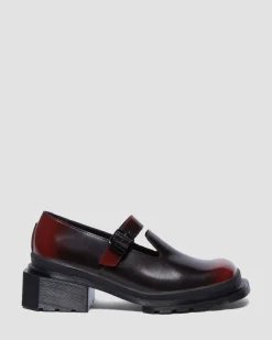 Maybole Leder Square Toe Mary Jane Schuhe in Schwarz