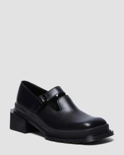 Maybole Leder Square Toe Mary Jane Schuhe in Schwarz