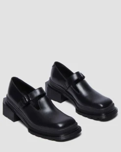 Maybole Leder Square Toe Mary Jane Schuhe in Schwarz
