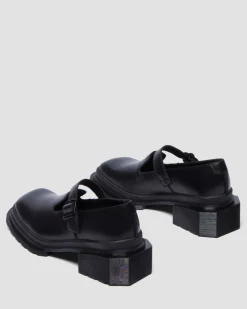 Maybole Leder Square Toe Mary Jane Schuhe in Schwarz