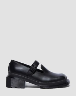 Maybole Leder Square Toe Mary Jane Schuhe in Schwarz