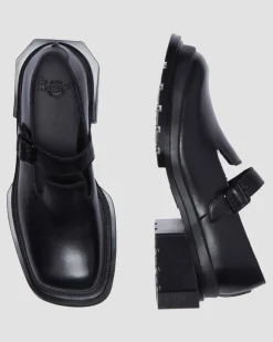 Maybole Leder Square Toe Mary Jane Schuhe in Schwarz