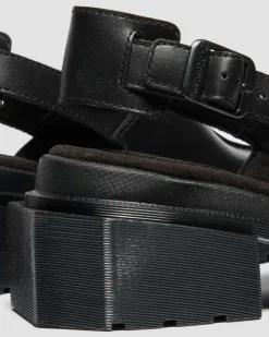 Maybole Square Toe Leder Mules in Schwarz