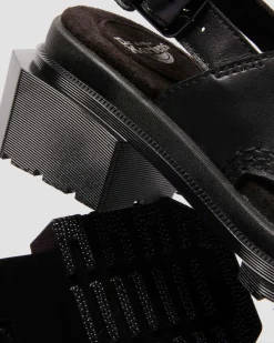 Maybole Wanama Leder Sandalen in Schwarz