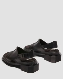 Maybole Wanama Leder Sandalen in Schwarz