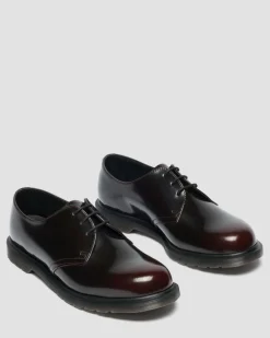 Mayfare Rub Off Leder Schuhe in Cherry Red