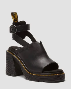 Millee Leder Open Toe Sandalen in Schwarz