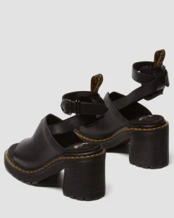 Millee Leder Open Toe Sandalen in Schwarz