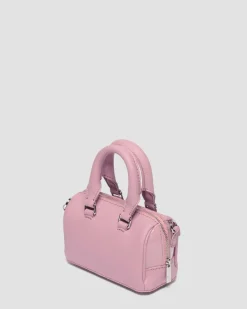 Mini Top Handle Lackleder Tasche in Dusty Rose Pink