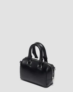 Mini Top Handle Ledertasche in Schwarz