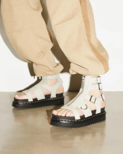 Olson Tumbled Nubuck Leder Gladiatorsandalen mit Reißverschluss in Smoked Mint