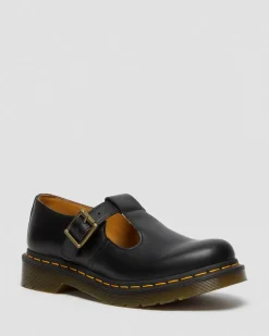 Polley Glattleder Mary Jane Schuhe in Schwarz