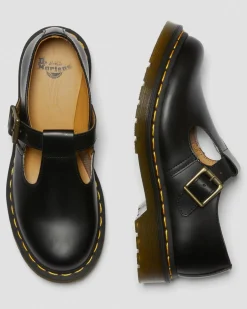 Polley Glattleder Mary Jane Schuhe in Schwarz