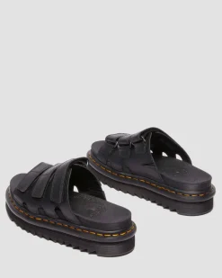 Raine Slide Athena Leder Sandalen in Schwarz