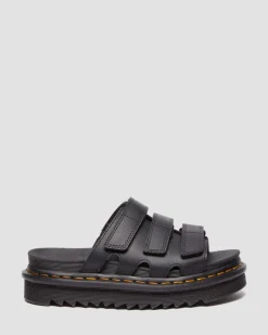 Raine Slide Athena Leder Sandalen in Schwarz