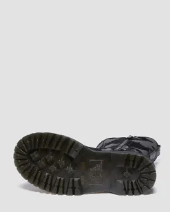 Rejena Hair On Croc Emboss Leder Stiefel in Schwarz