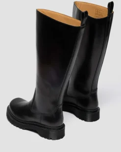 Rejena Hi Old Harness Leder Stiefel in Schwarz