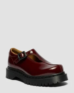 Rejena Mary Jane Lackleder Schuhe in Cherry Red