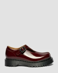 Rejena Mary Jane Lackleder Schuhe in Cherry Red