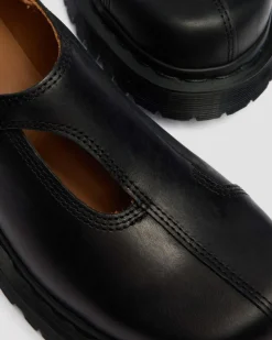 Rejena Mary Jane Old Harness Leder Schuhe in Schwarz