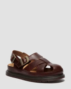 San Fisherman Leder Sandalen in Butterscotch