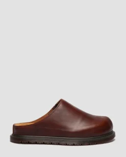 SAN LEDER MULES in Braun