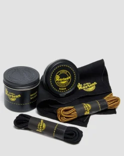 Schuhpflege Set mit Schnürsenkeln in Schwarz
