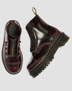 Sinclair Arcadia Leder Plateaustiefel in Cherry Red