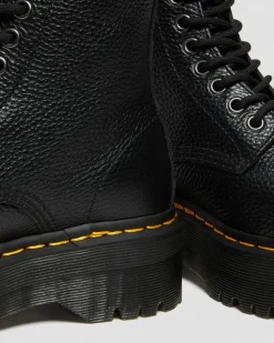 Sinclair Gemilltes Nappaleder Plateaustiefel in Schwarz