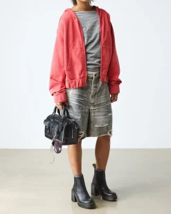 Spence Leder Chelsea-Stiefel mit Absatz in Schwarz