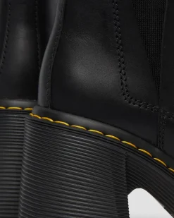 Spence Leder Chelsea-Stiefel mit Absatz in Schwarz