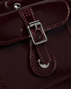 Top Handle Rub Off Vegan Leder Tasche in Cherry Red