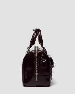 Top Handle Rub Off Vegan Leder Tasche in Cherry Red