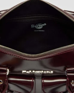 Top Handle Rub Off Vegan Leder Tasche in Cherry Red