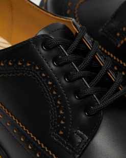 Vintage 3989 Quilon Leder Brogue Schuhe in Schwarz