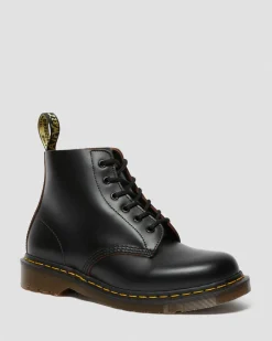 Vintage 101 Quilon Leder Stiefeletten in Schwarz