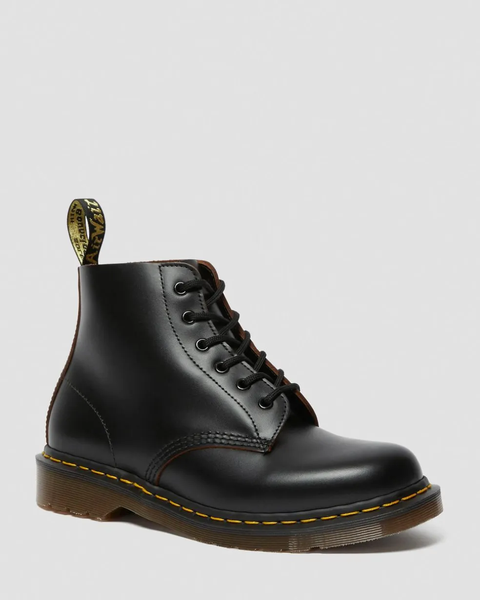 Vintage 101 Quilon Leder Stiefeletten in Schwarz