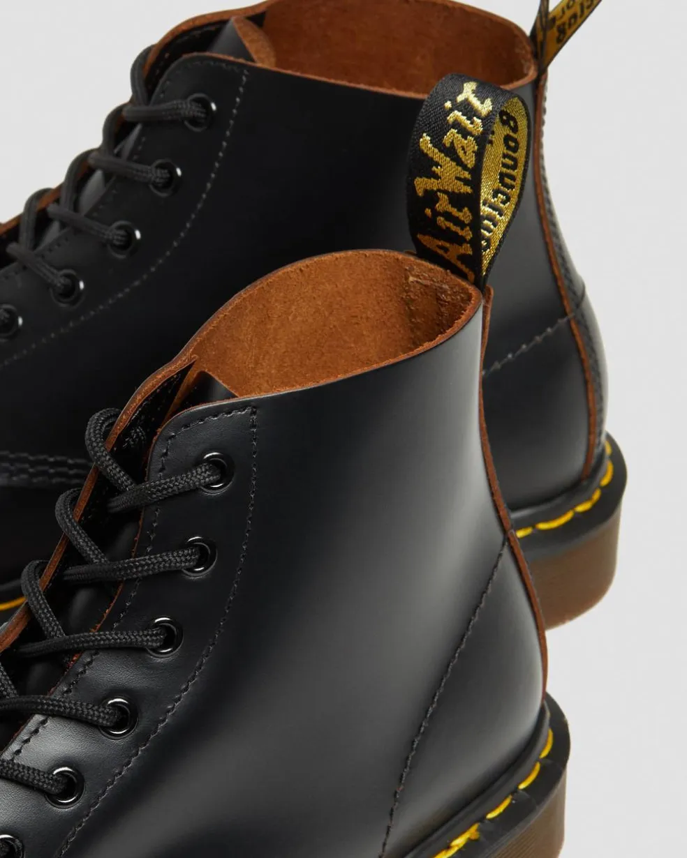 Vintage 101 Quilon Leder Stiefeletten in Schwarz