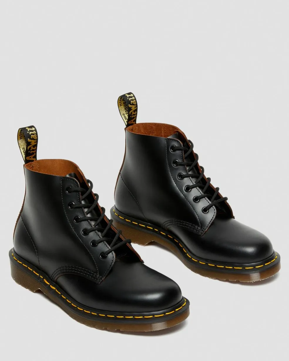 Vintage 101 Quilon Leder Stiefeletten in Schwarz
