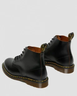 Vintage 101 Quilon Leder Stiefeletten in Schwarz