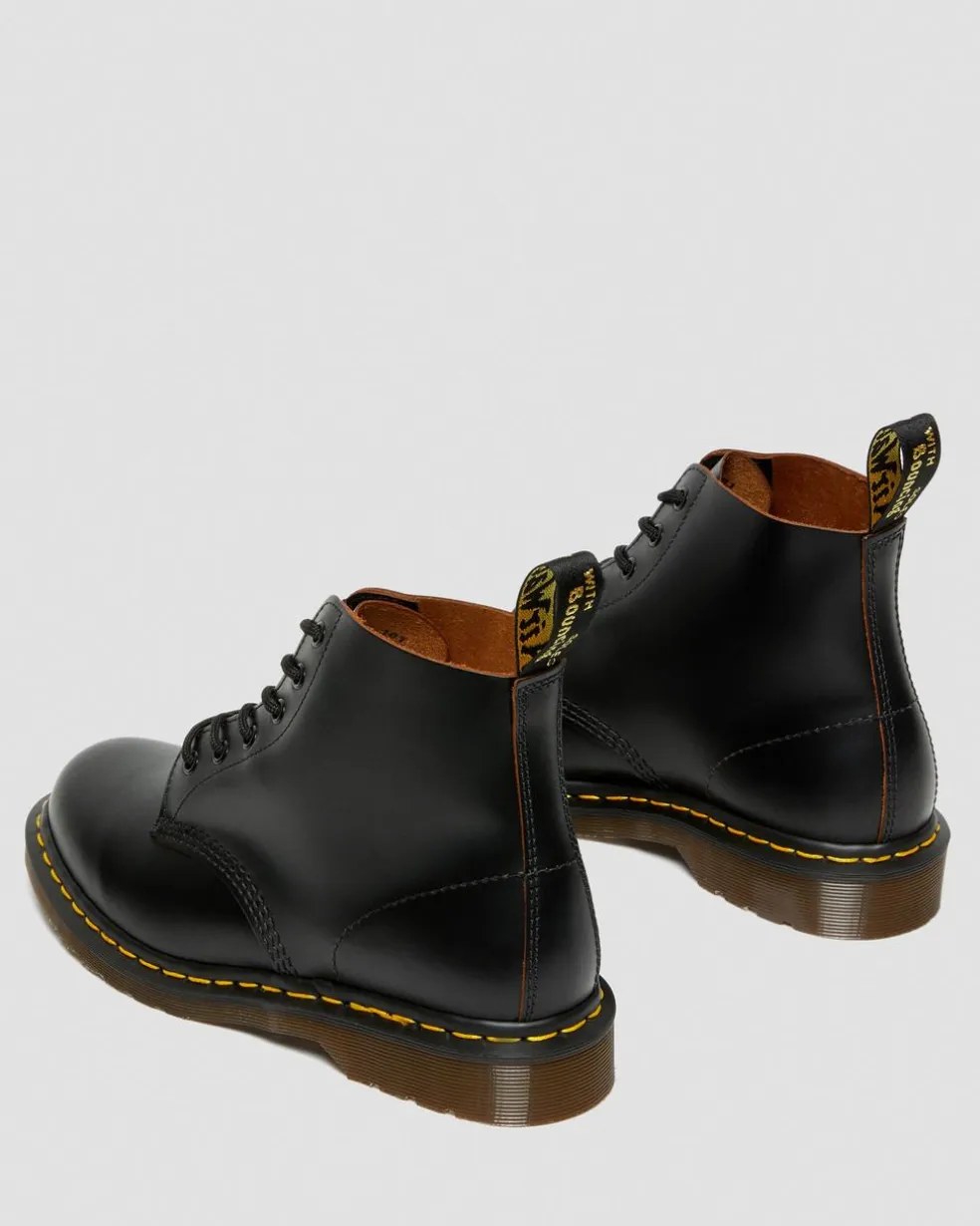 Vintage 101 Quilon Leder Stiefeletten in Schwarz