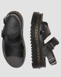 Voss II Athena Leder Riemensandalen in Schwarz