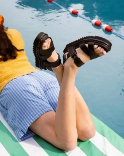 Voss II Athena Leder Riemensandalen in Schwarz