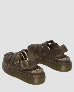 Wrenlie Leder Fisherman Sandalen in Dunkelbraun