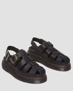 Wrenlie Leder Fisherman Sandalen in Schwarz