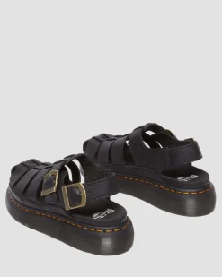 Wrenlie Leder Fisherman Sandalen in Schwarz