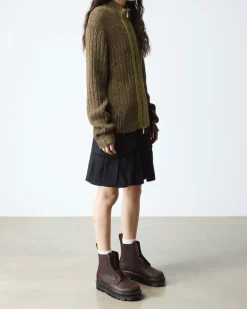 Zebzag Laceless Slip On Leder Stiefel in Dunkelbraun