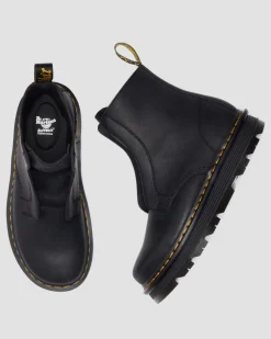 Zebzag Laceless Slip On Leder Stiefel in Schwarz